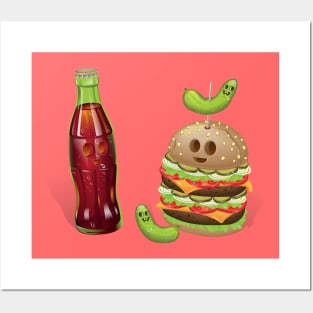 Cola and Burger Posters and Art